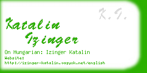 katalin izinger business card